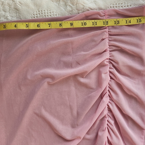 NWT Free People Lilac Wine Medium New Side Gather Layered Skirt Sheer - Picture 8 of 13